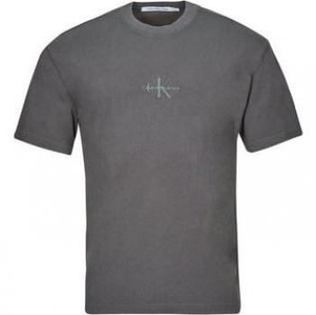 Calvin Klein Men's Grey Washed Monologo T-Shirt - Recycled Cotton