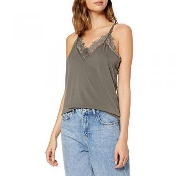 Vero Moda VMMILLA S/L Lace Top Noos Blusas, Verde Oscuro, Mujer