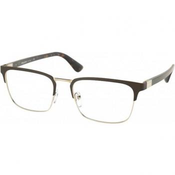 Prada VPR54T 01U1O1 Matte Burnished-Pale Gold Square Glasses