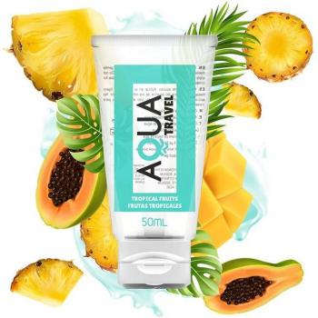 Lubricante Aqua Travel Base de Agua Sabor Frutas Tropicales 50ml
