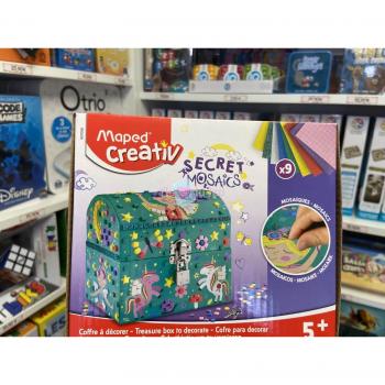 Maped Creativ Secret Mosaics - Caja Joyero con mosaicos secretos, incluye piezas de colores, instrucciones para crear diseños, ideal para manualidades y actividades creativas