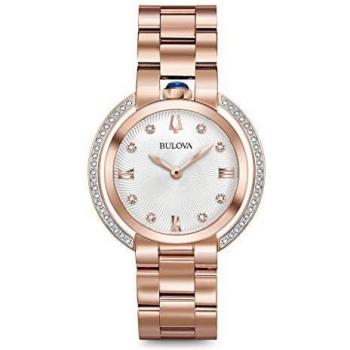 Bulova Reloj Analógico para Mujer de Cuarzo con Correa en Acero Inoxidable 98R248