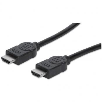 Manhattan High Speed HDMI Cable with Ethernet - 10m, Male to Male, Black, Fully Shielded, Gold Plated Contacts, 1080p@60Hz, Lifetime Warranty