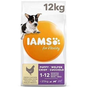 IAMS for Vitality Small/Medium Breed Puppy Dry Dog Food with Fresh Chicken, 12 kg