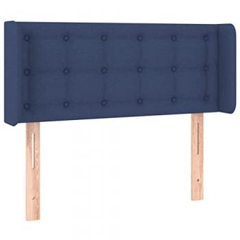 Cabecero Tapizado con LED Azul 83x16x78/88 cm