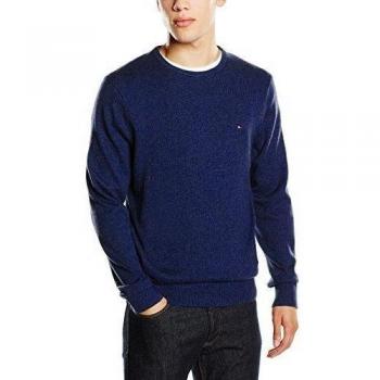Tommy Hilfiger PIMA CTN CASHMERE C-NK CF-Jersey Hombre,  
 azul