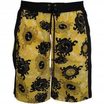 Dsquared² Yellow Black Printed Men Beachwear Shorts Swimwear - IT48 | M