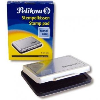 Pelikan 331066 - Almohadilla sin tinta para sellos, tamaño pequeño, 50 mm x 70 mm, color metal negro