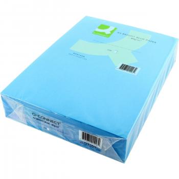 PAPEL COLOR Q-CONNECT DIN A4 80GR AZUL INTENSO PAQUETE DE 500 HOJAS