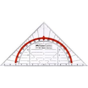 Escuadra Geométrica Faber-Castell BK 1 pequeña con agarre de 14 cm