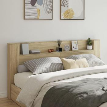Cabecero con contenedor LED Sonoma Roble 220x16,5x103,5 cm