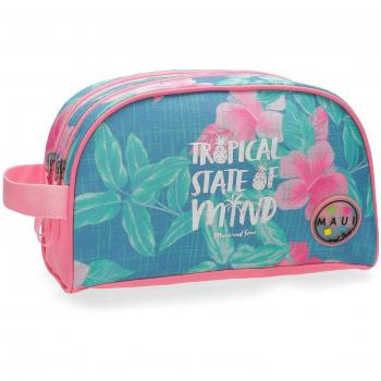 Maui and Sons Tropical State Neceser Dos Compartimentos Adaptable Multicolor 26x16x11 cms Poliéster