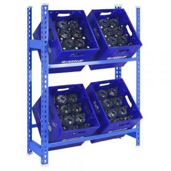 SimonRack Estantería para Cajas de Bebidas, 2 Baldas, Soporta 100 kg por balda, Dimensiones 1000x800x300 mm, Color Azul, Sin tornillos
