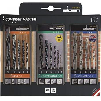 Estuche Brocas Alpen Kombiset 16 Piezas - 43 brocas para madera, termorresistentes hasta 250° C