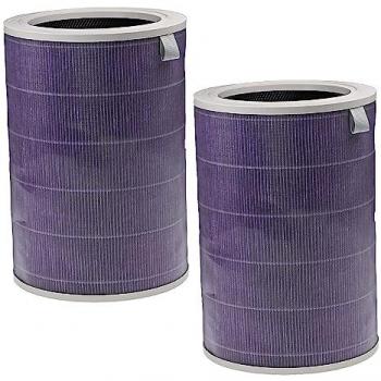 Filtro HEPA 2x Compatible con Xiaomi Mi Air Purifier 2 y Doctor-San X3, X2 - Filtro de Aire con Carbón Activo Integrado y Propiedades Antibacterianas