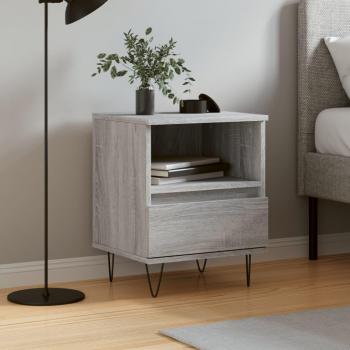 Mesita de noche Sonoma gris 40x35x50 cm madera multicapa