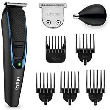 Ufesa GK6750 Máquina Cortapelos y Recortadora de Barba Multi Groomer, 7 Accesorios, Nariz y Orejas, Peine Ajustable + 4 Peines Fijos, 13 Longitudes de Corte, Inalámbrico, 120min de Autonomía