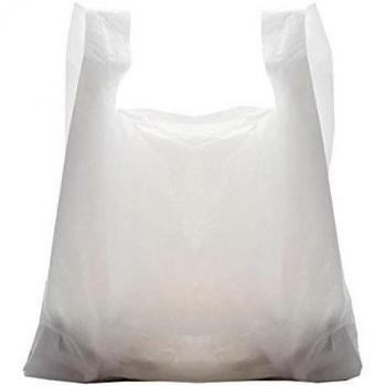 Estándar chaleco blanco estilo bolsas de supermercado plástico 11 x 17 x 21 Pack de 100
