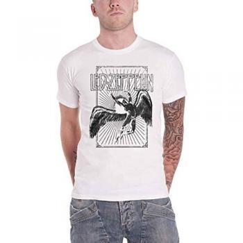 Led Zeppelin Icarus Burst White T-Shirt for Men - Size L - 100% Cotton
