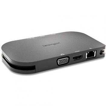 Kensington Replicador de Puertos Portátil USB-C SD1610P - Replicador de Puertos para Microsoft Surface Pro, Surface Go y Surface Book 2 con Carga de 60W - Admite 1 Monitor