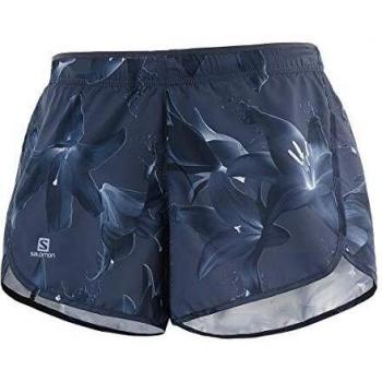 Salomon shorts para running, agile short, tafetán, gris