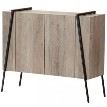 Aparador Adda Home MDF Metal Vinilo K/d 90x34x78 cm - Almacenamiento Versátil, Diseño Elegante, Color Negro/Marrón