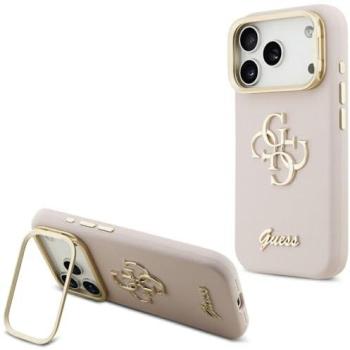 Funda Granulada Rosa Guess 4G con Soporte para Cámara para iPhone 17 Pro