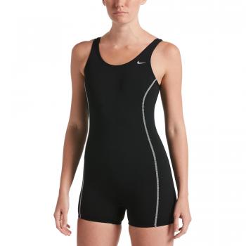 Bañador Nike Hydrastrong Traje de pierna sólida negro mujer - 36