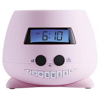BigBen Interactive Stella Reloj Despertador con proyector de Techo, Rosa, 13.5 x 11 x 13.5 cm