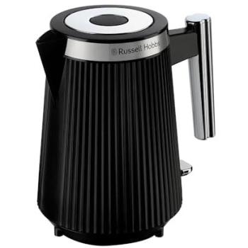 Hervidor de Agua Eléctrico Russell Hobbs Brontë Negro [1,7L, 2400W, Diseño Mate, Acero Inoxidable, Boquilla Precisa, Indicador de Agua, Base 360°,