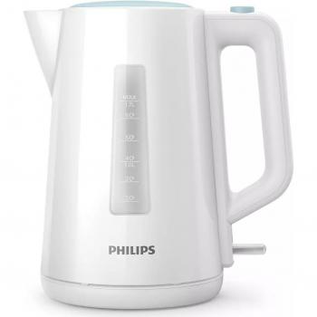 Hervidor eléctrico Philips HD9318/70, 1.7 L, 2200 W, plástico, base giratoria a 360°, color blanco