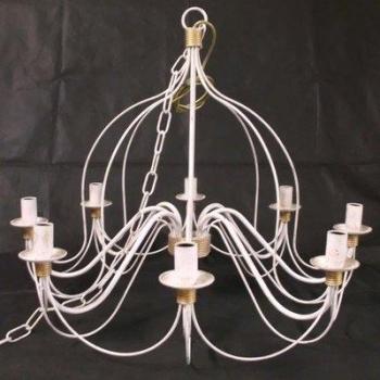 Lámpara de Araña FILO 8 Luces, Blanco Antiguo