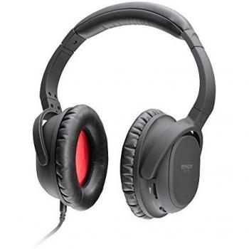 Auriculares Lindy NC-60 con Cable y Reducción Activa de Ruido, Drivers de 40mm, Confortables y Ligeros, Incluye Estuche y Adaptadores