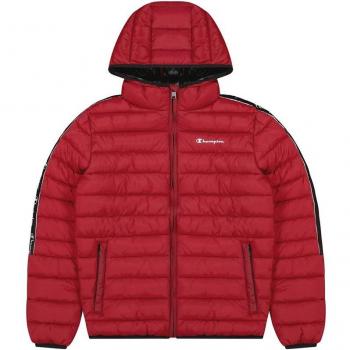 Chaqueta Champion Hooded Roja para Hombre con Capucha, Diseño Deportivo, Material Transpirable, Cierre de Cremallera, Bolsillos Laterales, Logo Champion en el Pecho