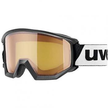uvex Unisex-Adult, Athletic LGL Ski Goggles, Black/Lasergold Lite-Blue, One Size