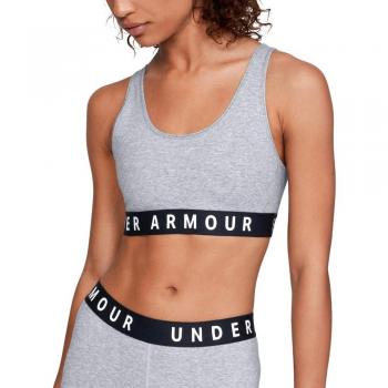 Under Armour Sujetador Deportivo para Mujer Favourite Cotton Everyday, Mujer, 1310697-037, Steel Full Heather/Black/White, Large