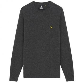 Lyle & Scott Round Neck Lambswool Sweater Gunmetal Marl M