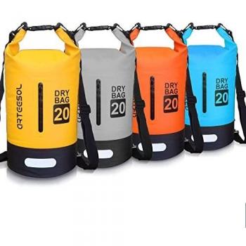 arteesol Bolsa Impermeable, 5L 10L 20L 30L a Prueba de Agua Bolso Seco/Bolsa Seca Impermeable con Correa Ajustable Larga para Kayak Paseo en Barco Canoa/Pesca/Rafting/Natación/Snowboard
