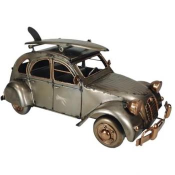 Figura Decorativa Coche de Metal Vintage Gris - 17x31x15cm ORIGEN Home Decor