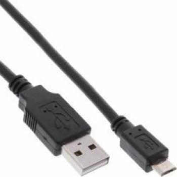 Cable USB 2.0 Micro-USB a USB-A, Rápido, 2m, Negro