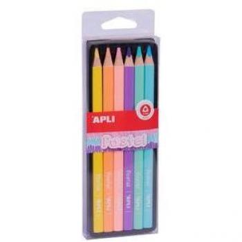 Lápices Jumbo Pastel Apli - Caja 6 Colores Surtidos