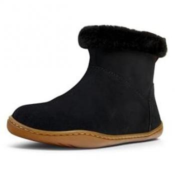 Botín de niña Camper Peu Cami de piel negro puro, talla 27 EU