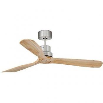 Faro Barcelona 33373 - LANTAU Ventilador de techo sin luz níquel ø132cm n/m 3 Palas Pino