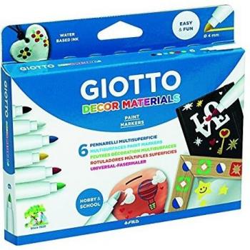GIOTTO- Pack de 6 rotuladores, colores surtidos, Multicolor