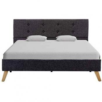 vidaXL Estructura de Cama Tela Somier Mobiliario de Hogar Casa Clásica Práctica Cómoda Moderna Robusta y Duradera Sin Colchón Gris Clara 120x200cm