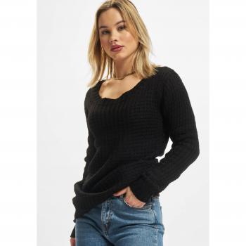 Urban Classics Ladies Long Wide Neck Sweater - Black - Sizes XS to XL