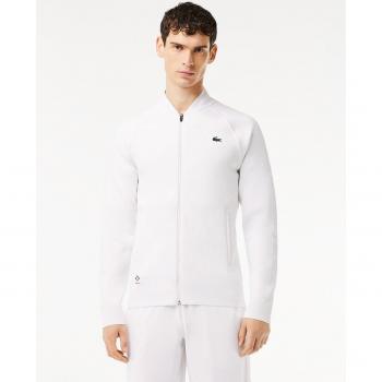 Lacoste Chaqueta de Entrenamiento Ultra-Dry para Hombres - Blanco, colección Lacoste x Daniil Medvedev