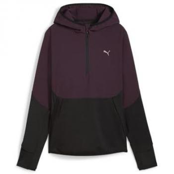 Sudadera Puma Seasons Microfleece Hybrid con capucha y cremallera para mujer - L, color lila y negro, sostenible, poliéster reciclado