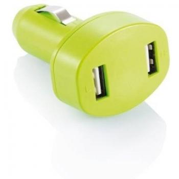 XD Design-Doble cargador y adaptador USB para coche turquesa