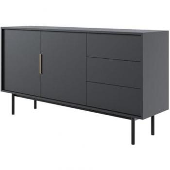 Aparador Negro DABRIANA con 2 puertas y 3 cajones